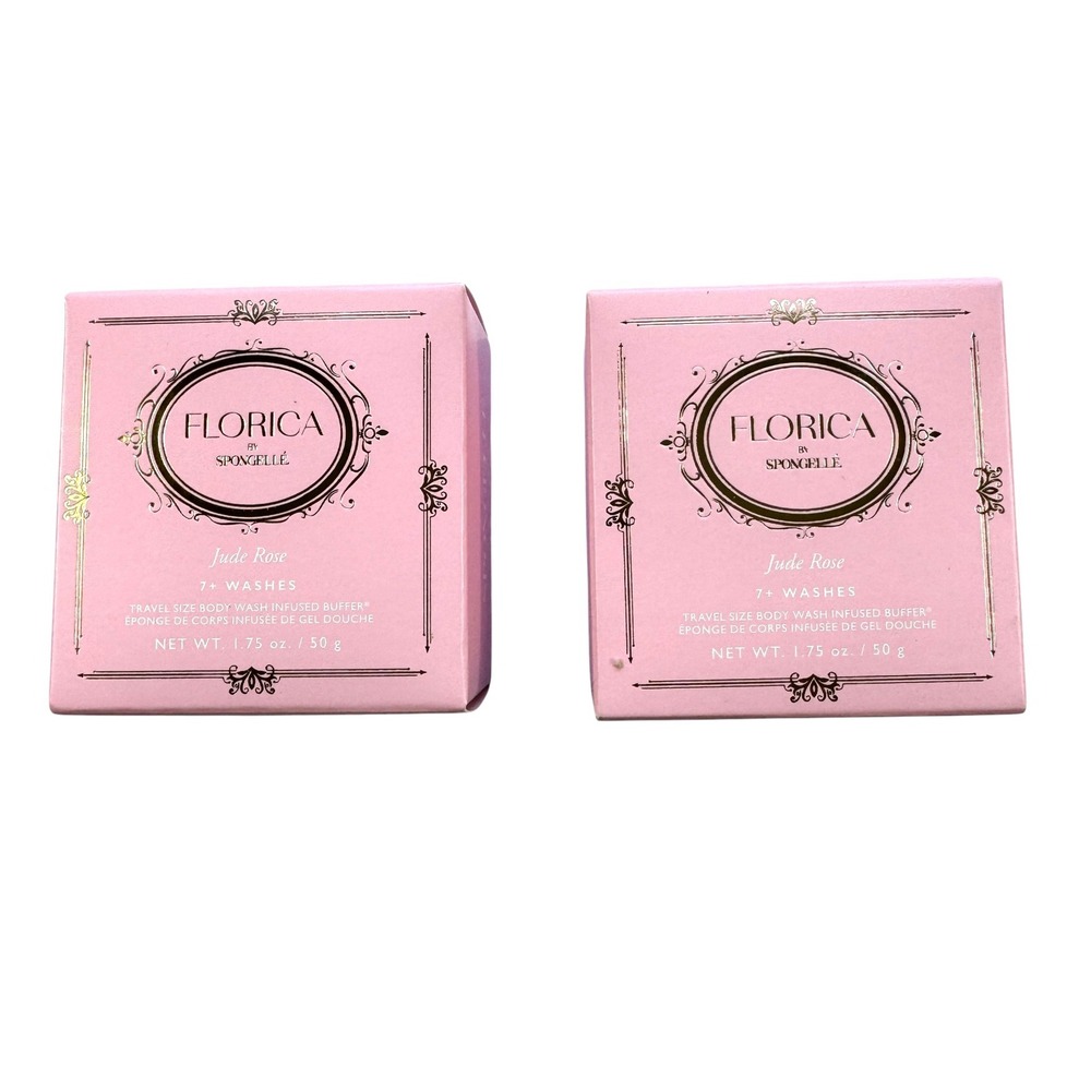 Florica Spongelle Jude Rose Spongette Travel Size Body Wash Buffer Set of 2 NIB
